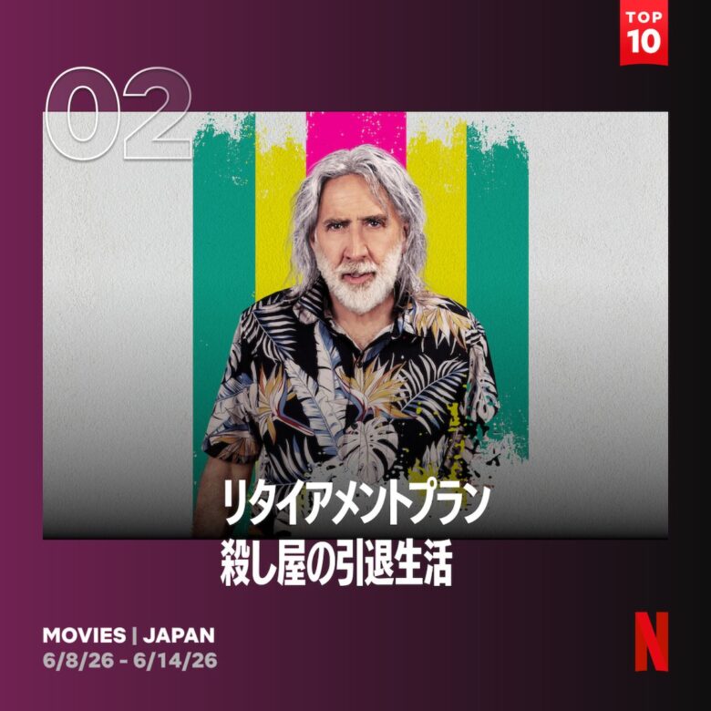 ニコラス・ケイジが元殺し屋役で大暴れするノンストップ・クライム・アクションがNetflix TOP10で第2位！
