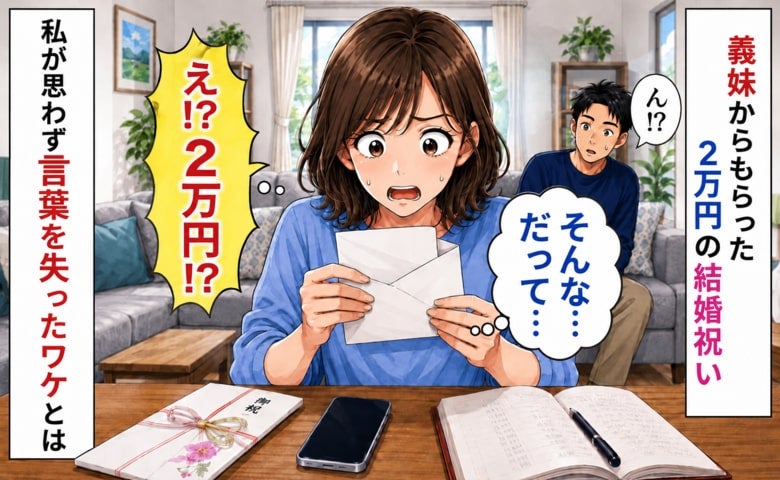 「え？2万円！？」義妹から届いた結婚祝いに私「そんな…だって…」→思わず言葉を失ったワケ