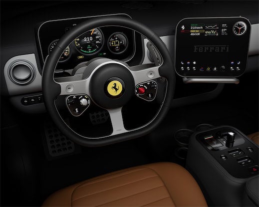 フェラーリがフル電動スポーツカー最初のモデル名を発表！インテリア&インターフェースのデザインは？