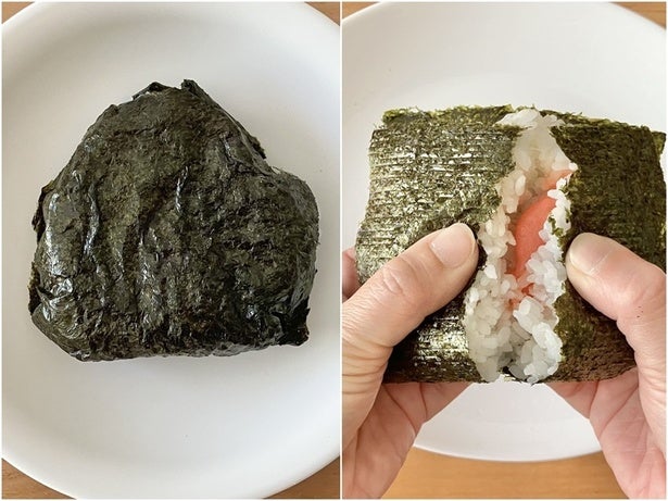 「海苔パリパリ！」ラップ1枚でコンビニ風おにぎりが再現できる裏ワザが簡単すぎた