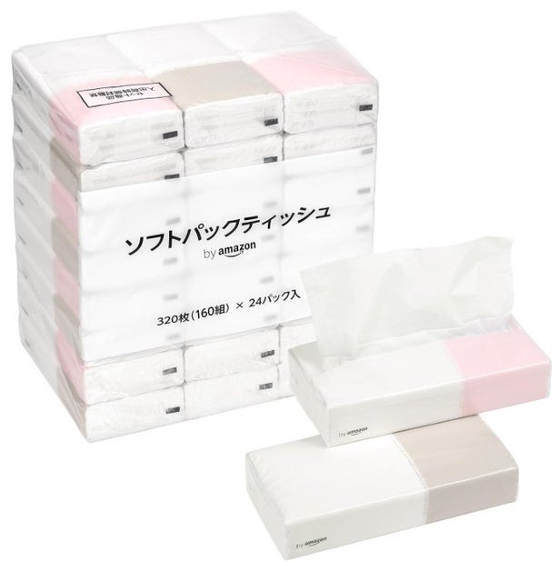 箱なしでスッキリ収納！やわらかな使い心地＆環境にも配慮した【エイチアンドエス】ソフトパックティッシュ24パックをAmazonで販売中♪今すぐ購入できる！