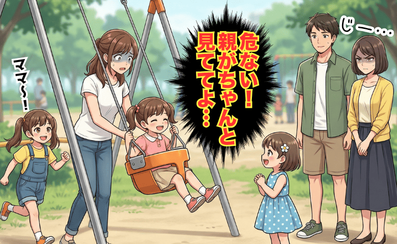 ブランコを目の前で待つ危険な子、親は放置！？「は？順番なんだけど」さらに理不尽な怒りをぶつけられ