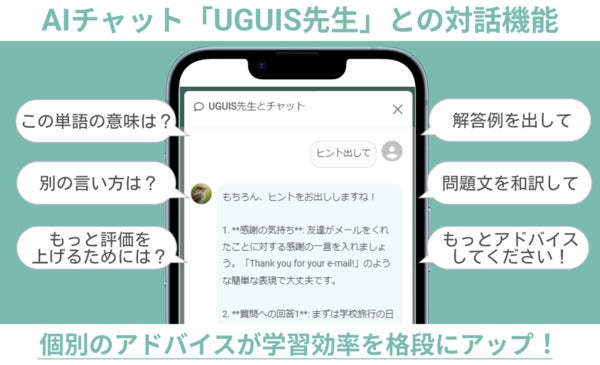 英語ライティング学習サービス「UGUIS.AI」が新機能AIチャットを搭載し進化