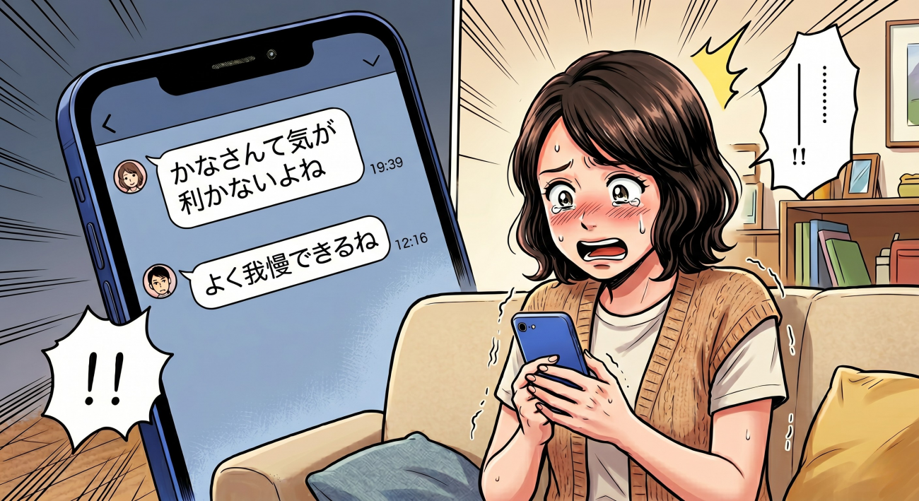 夫のスマホを見たら私の悪口グループチャットがあった…義家族を信じられなくなった話