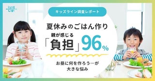 夏休み、お昼ご飯の献立決めが悩みの種キッズラインが「夏休みの家事に関するアンケート」