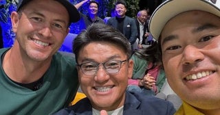 松山英樹とアダム・スコットがシミュレーションゴルフで対決！ 会場には人気俳優の姿も