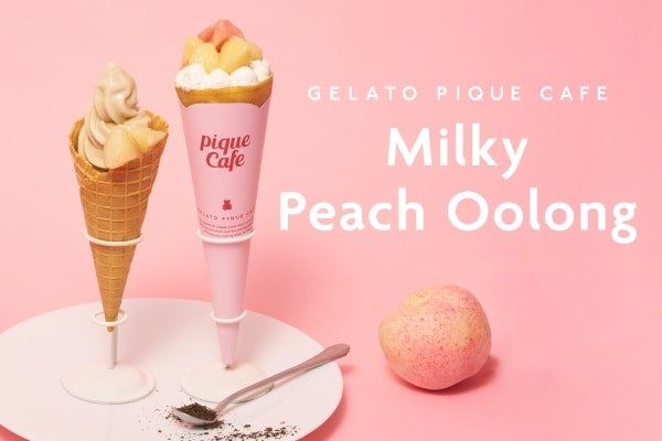 【gelato pique cafe】みずみずしくさっぱりした夏デザート！白桃ウーロンのクレープ＆ソフトクリームが登場