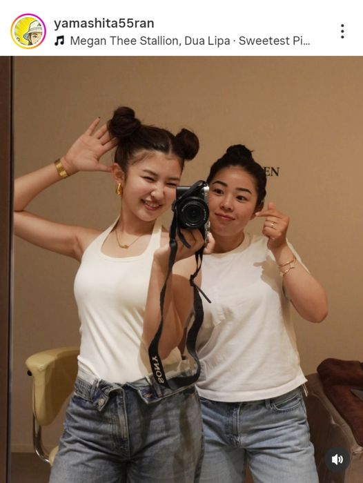山下美夢有&蘭、仲良し姉妹の「すっぴん旅」 楽しそうな2ショットに「イイネ～大好き」