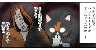 ハンターモードがオン！？マダム猫のコタツ初体験