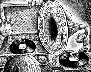 神保町の地下喫茶店『かふぇ あたらくしあ』で出会った、1920年代の蓄音機とカリーヴルストのホットドッグ／カツセマサヒコ