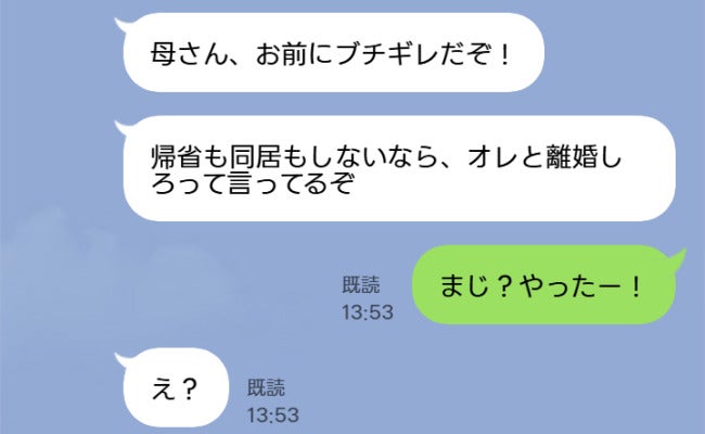 夫「同居しないなら離婚しろって母さんが」私「本当？嬉しい！」→義母の言うことは絶対という夫の末路