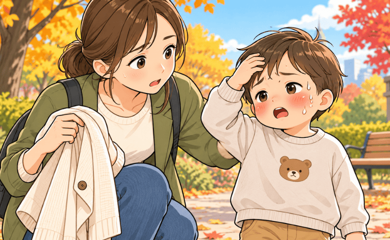 助産師「秋のスウェット、ちょっと待って！」実は汗冷えを招く！？子どもの秋ファッションの落とし穴