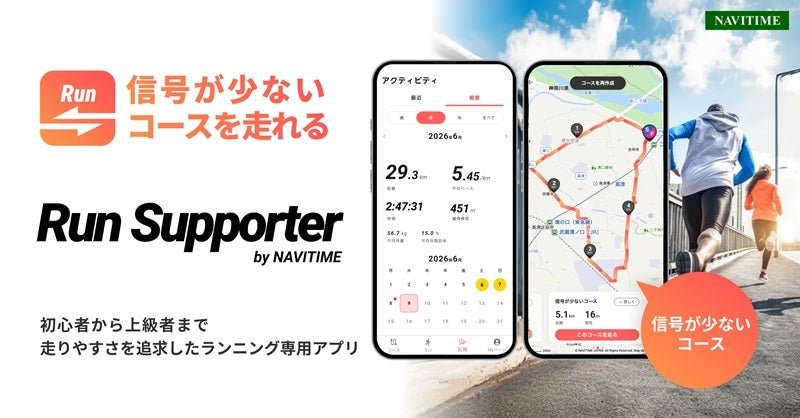 ランナーの走りやすさを追求したアプリ「Run Supporter by NAVITIME」提供開始