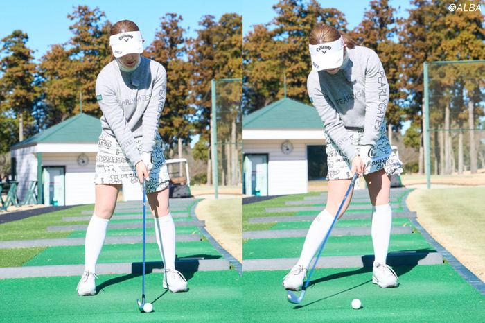 吉田鈴がお手本！ ドライバーからウェッジまで、ドローボールが簡単に打てる理想のボール位置がわかった