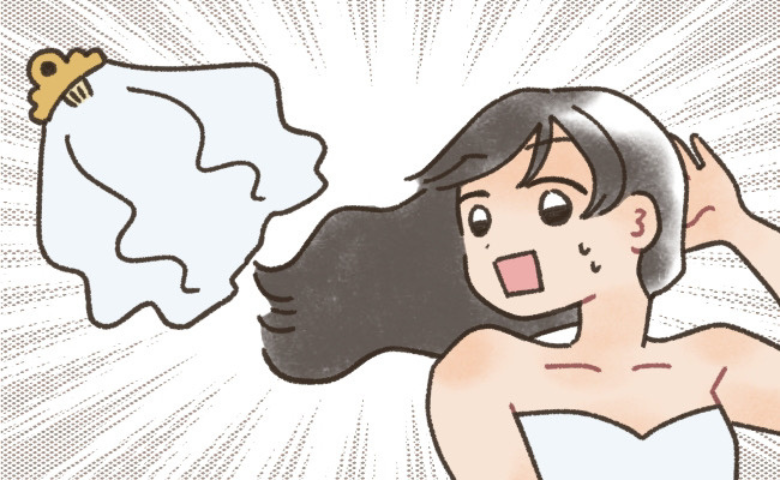結婚式の前撮り中。「まってー！」飛ばされたベールは、まさかの場所に…！？