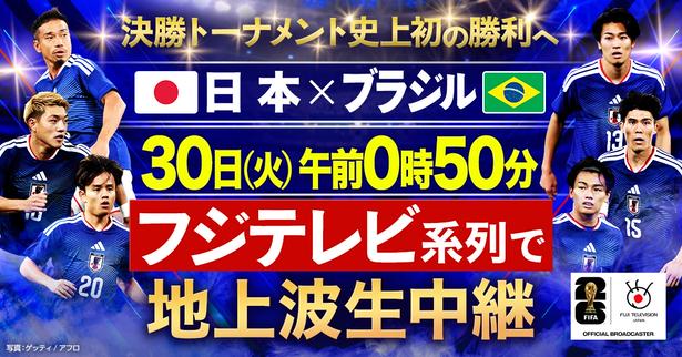 日本×ブラジルの大一番は本田圭佑氏、小野伸二氏らが解説。決勝トーナメント1回戦全16試合の生中継スケジュールが決定