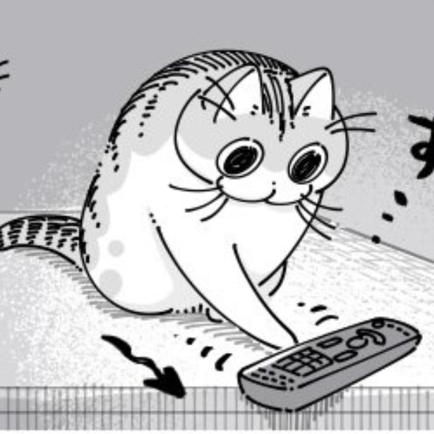 【ネコ漫画】リモコンをわざと落とそうとする愛猫!?その行動に「さすがネコさまwww」などの共感コメント多数