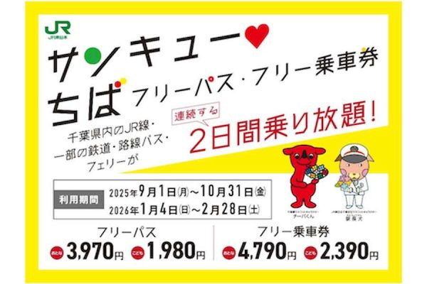 「サンキューちばフリーパス」、早春版を発売中2月28日まで
