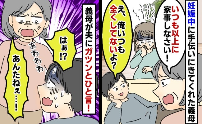 義母「いつもよりちゃんと家事をしなさい！」夫「普段もしないし」妻の妊娠中、怠惰な夫にキレた義母が