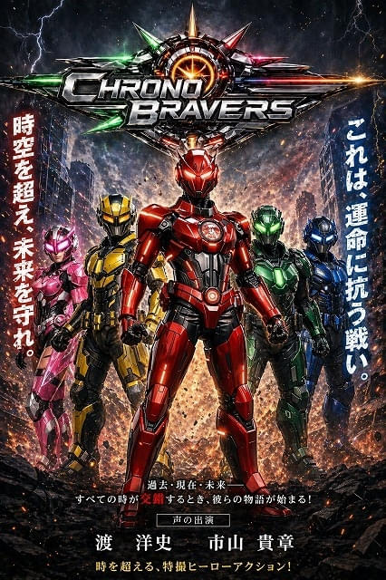 闇のAIから地球を救うSFヒーローアクション「クロノブレイバーズ」7月8日放送開始「宇宙刑事シャリバン」渡洋史らが声の出演