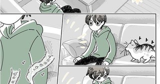 猫用に置いていたのに全然使ってくれない段ボール。処分しようと平らにすると、悲しげな顔をされて心がズキン…／『夜は猫といっしょ』