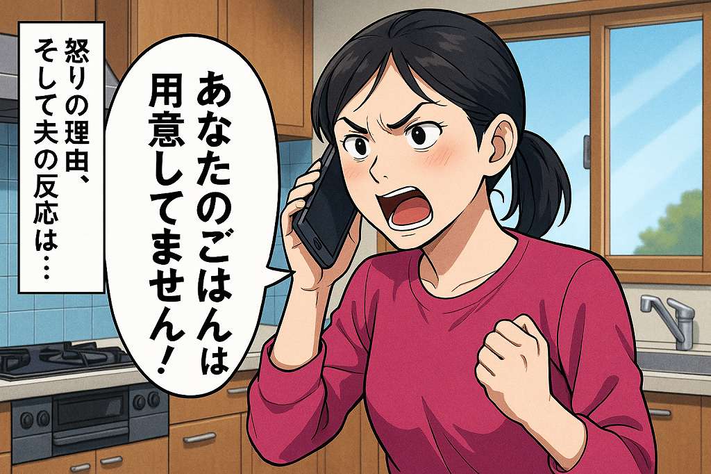 「ごはんは用意してません！」夫から届いたLINEを見てイラッ！私って鬼嫁？⇒夫に激怒したワケとは