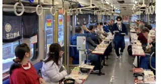 貸し切り電車内で滋賀の地酒や地元素材の料理が楽しめる「近江の地酒電車2026」を運行