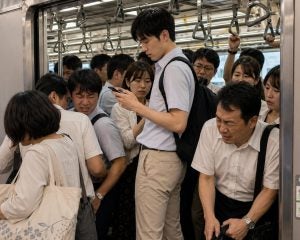 満員電車でスマホを見たまま動かない、“自分のテリトリー”を死守する男性に駅員が放った「痛快な一言」／「扉付近での滞留」が迷惑行為4位に新ランクイン、27.6％が「気になる」と回答