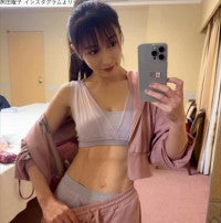 熊田曜子43歳、腹筋バキバキな近影にネット衝撃「スタイル抜群」「努力スゴイ」