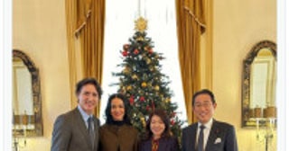 来日中のケイティ・ペリー＆トルドー元カナダ首相、岸田元首相夫妻と4ショット！