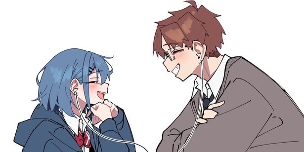 好きな人とイヤホンで繋がる…音楽を通して心も身体も距離が縮まる高校生2人に「純愛すぎて最高」【漫画】