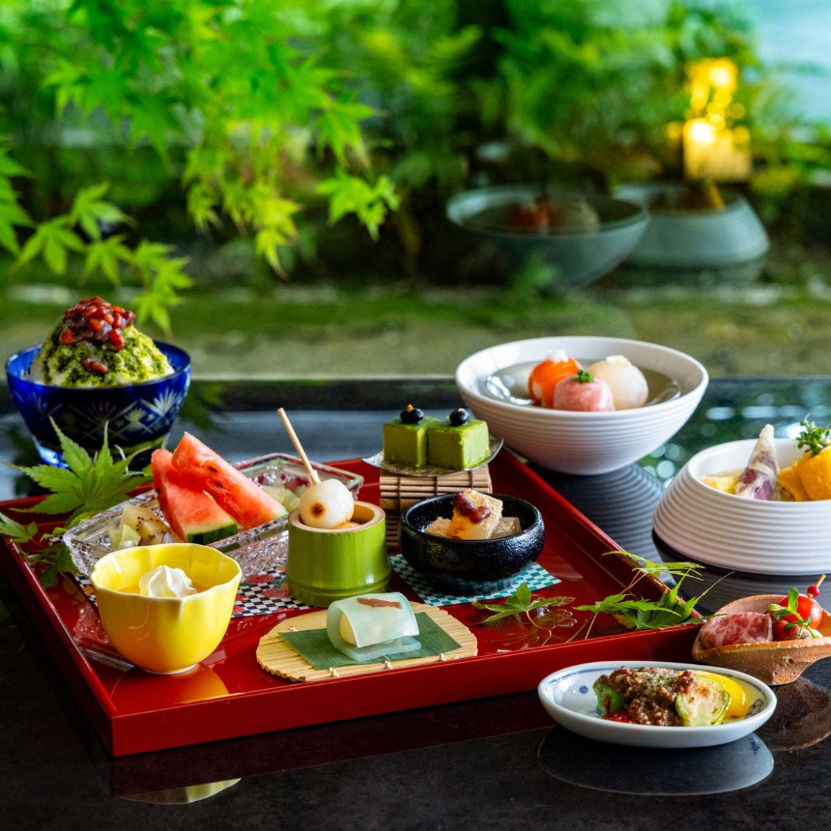 ヒルトン東京お台場の日本料理「さくら」初、「和のアフタヌーンティーセット」が登場。セルフかき氷や本格和食セイボリーも