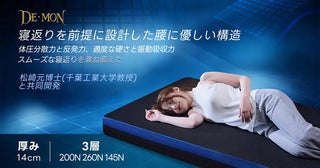 「DE・MON」から、三層構造で理想の寝姿勢を支える厚さ14cmの高機能マットレス登場！