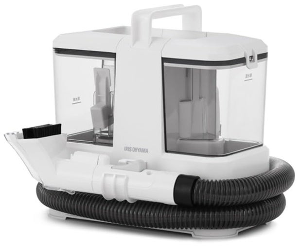 軽量 コンパクトリンサークリーナー 強力吸引で速乾 染み抜き革命！ガンコ汚れをまとめて吸引【アイリスオーヤマ】強力吸引