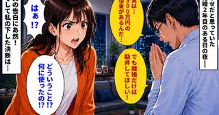 「離婚だけは勘弁して…」結婚2年目…500万円の借金を涙を流し告白する夫⇒衝撃の使い道と私の決断