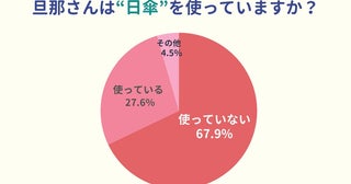 夫が「日傘」を使う家庭は約3割！猛暑で「暑さ対策」が目的、根強い“男の日傘”への抵抗感も