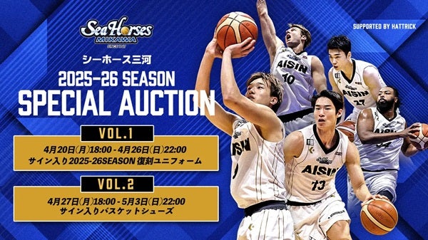 シーホース三河がオークションを実施！選手が使用した直筆サイン入りアイテムも出品