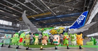 ANA、787-9特別機「ポケモンジェット緑」公開ピカチュウら“ポケダンス”で華添える【写真30枚】