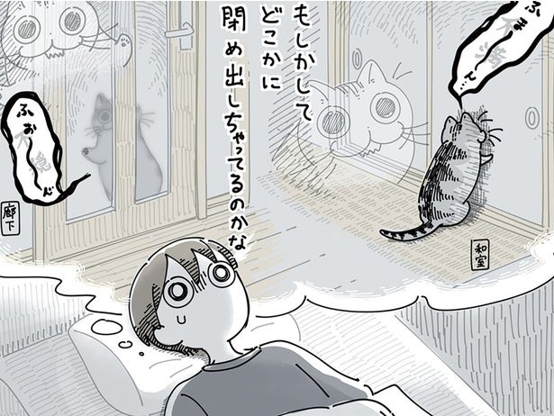 はやく助けなきゃ！ どこかに閉め出してしまったと焦る飼い主に、ネコは