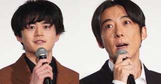 険しい顔の高橋一生＆必死にガードの鈴鹿央士、ナイスコンビなオフショに「キュン」の声＜リボーン 〜最後のヒーロー〜＞