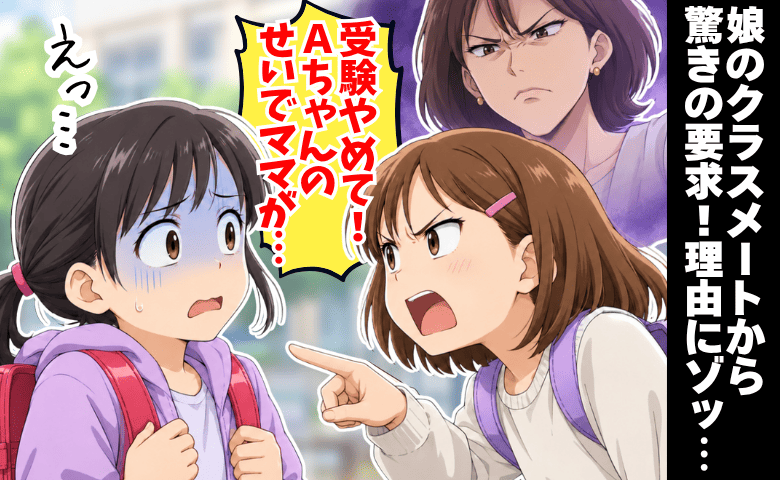 「ねぇ、受験やめて？」え…クラスメートの要求に娘が困惑➡理由にゾッ…“執着が強い母”の存在