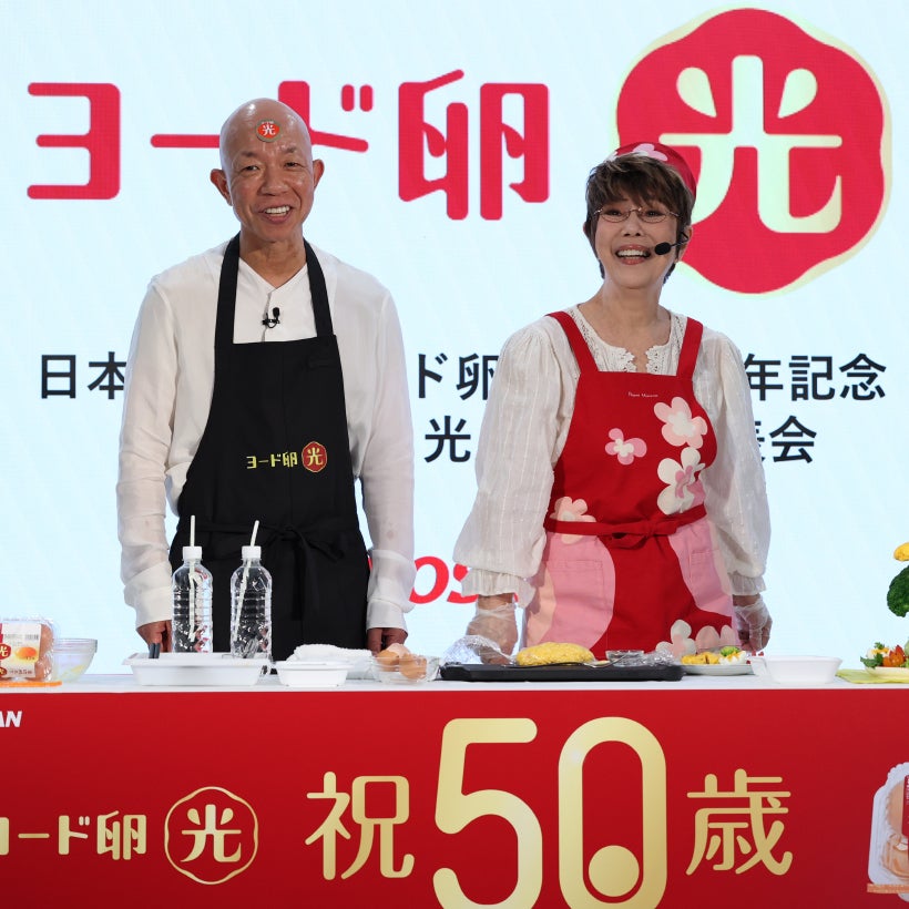 バイきんぐ・小峠さんが念願の「卵との共演!?」ブランド卵「ヨード卵・光」新CM発表会