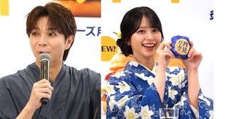 「心にじゅわ〜っと沁みる」M!LK塩﨑太智・=LOVE佐々木舞香が新「月見」シリーズを全力実食＆全力ジェスチャー！