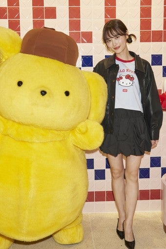 山下美月、憧れのポムポムプリンと対面に感激！「sanrio house」1号店が3月6日オープン