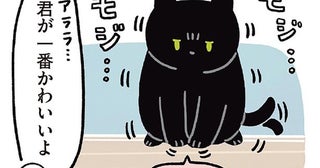 「犬、かわいいな！」そのひと言でモジモジし始めた黒猫ろん