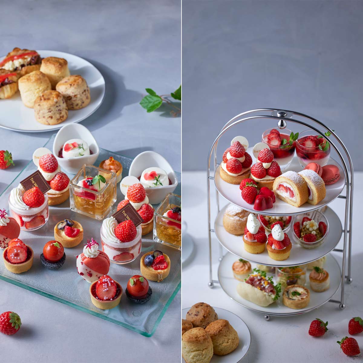 ウェスティンホテル東京の「ストロベリー アフタヌーンティー」。異なる味わいや食感が楽しめる9種類のいちごスイーツなど
