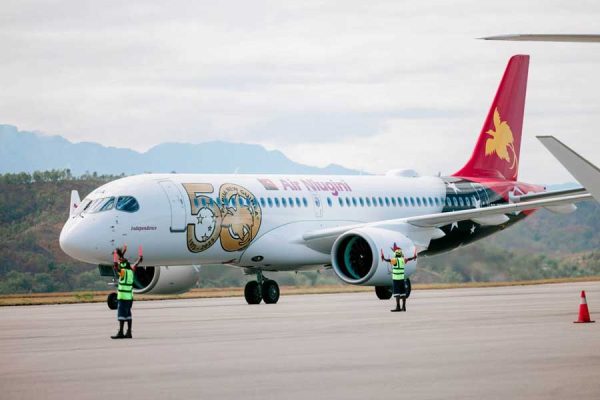 ニューギニア航空、羽田に飛来へA220-300のデモ飛行実施