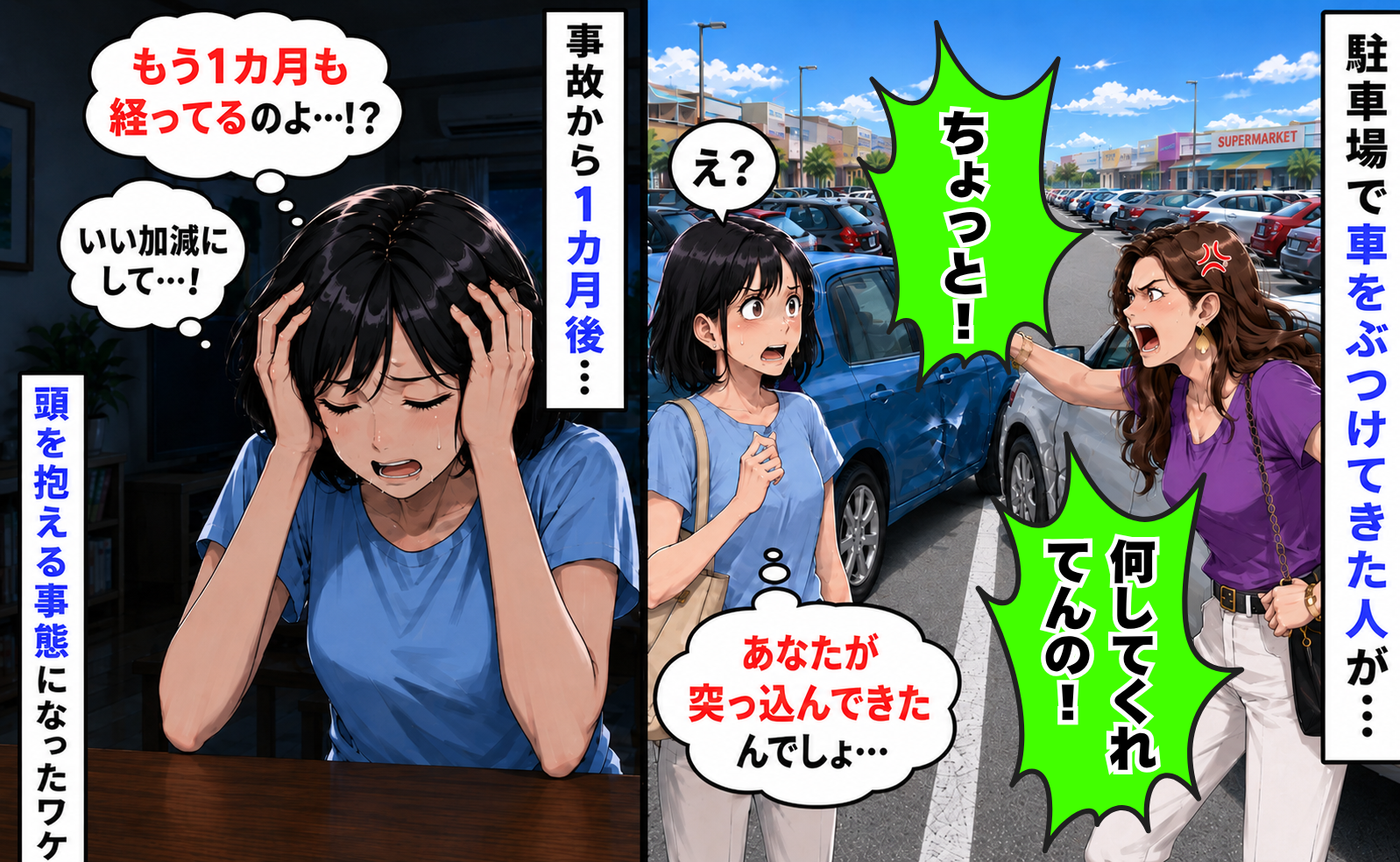 駐車場で横から突っ込まれ衝突→「何してくれてんの！」え？私悪くないのに…1カ月後、頭を抱えたワケ