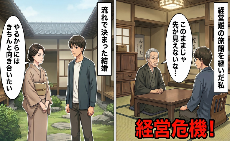 妻「これは家同士の事情から始まった関係です」親の勧めで結婚した夫婦が、旅館を立て直すまで