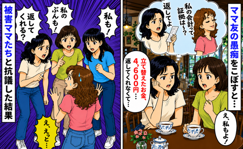 レシートを見せても立て替え金を返さないママ「私の会計って証拠ないでしょ」被害ママたちと抗議したら